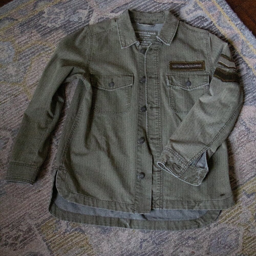 American Eagle Outfitters Army Green Shacket